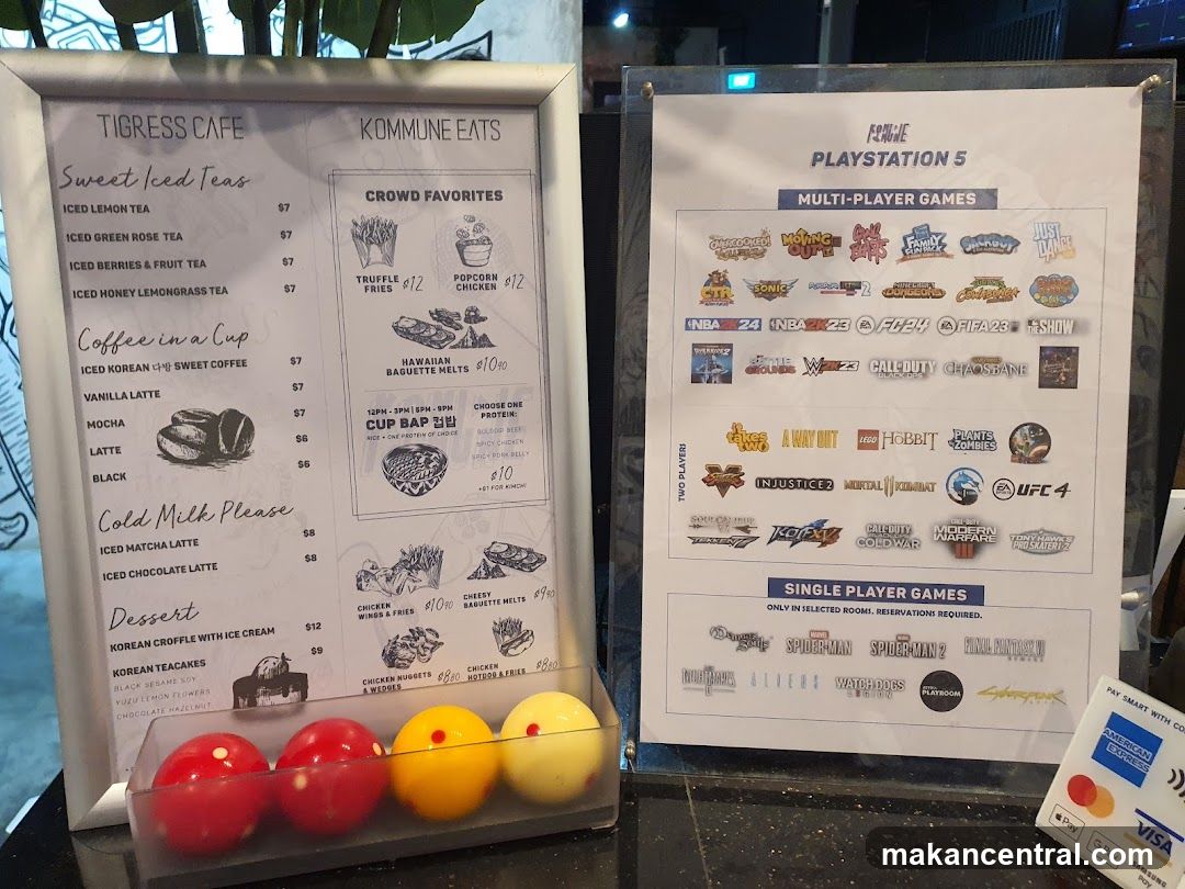 Tigress Cafe & Kommune Eats Menu