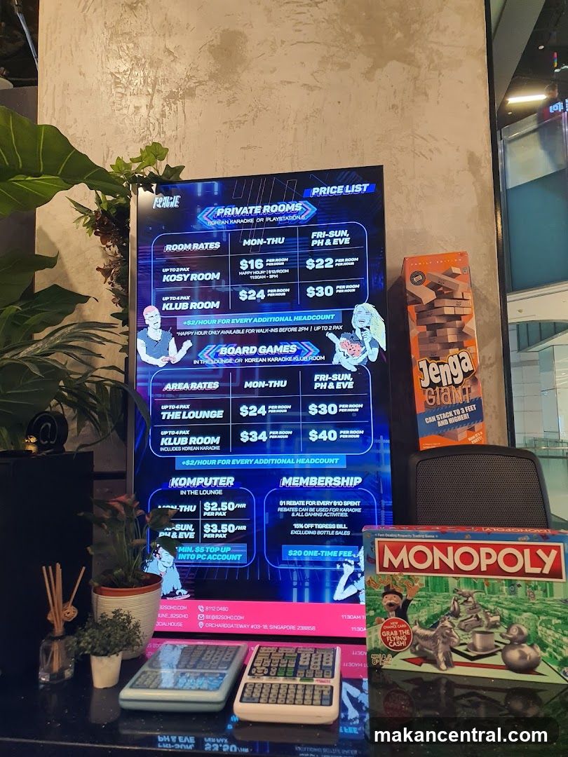 Karaoke and Gaming Price List