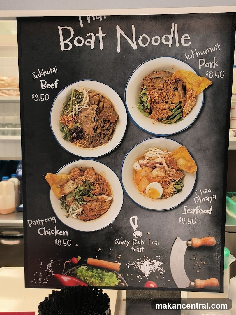 Thai Boat Noodle Menu