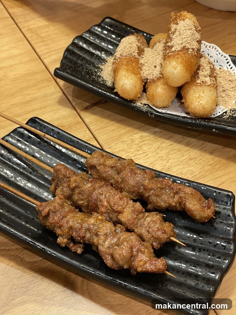Skewers and Fried Dough Balls