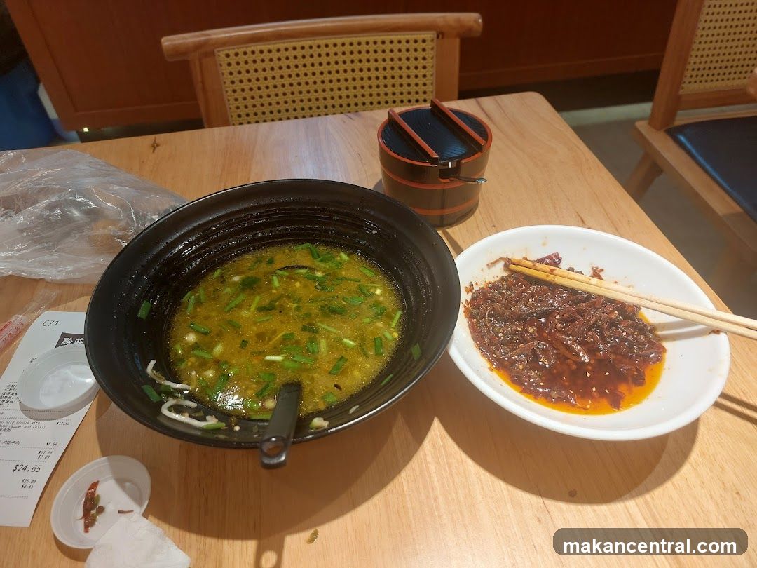Noodle Dish with Condiments