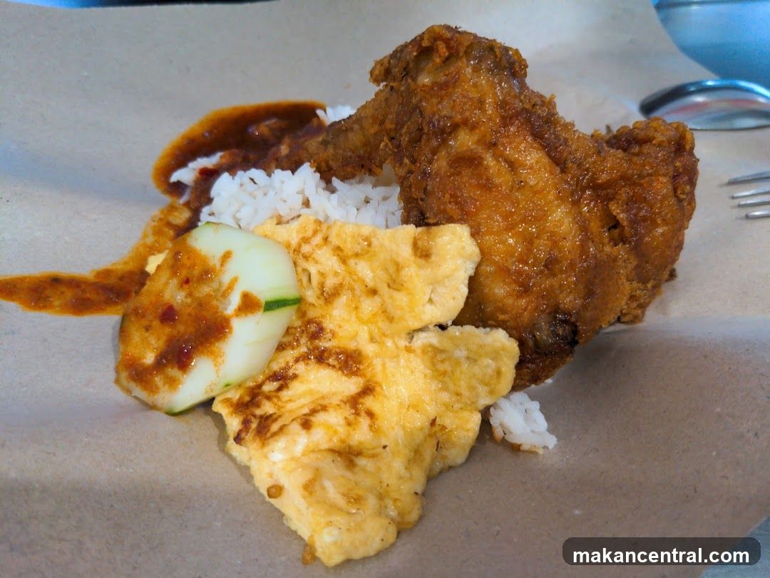 Nasi Lemak with Fried Chicken