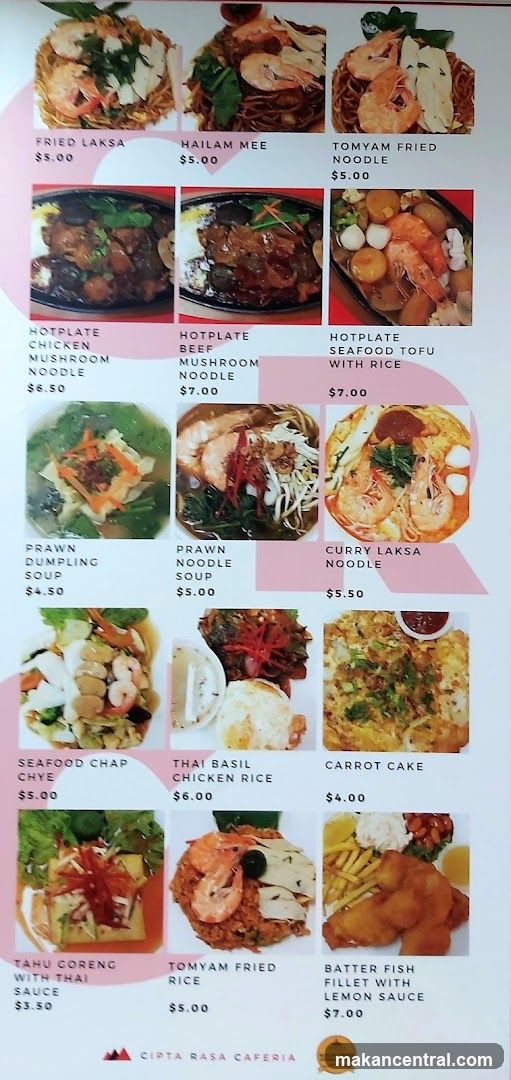 Cipta Rasa Cafeteria Menu