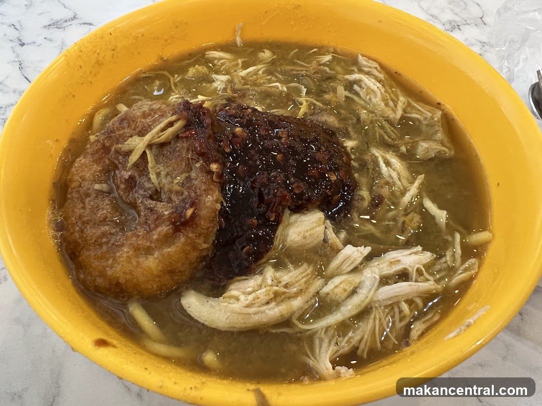 Noodle Soup with Shredded Chicken and Chili Paste
