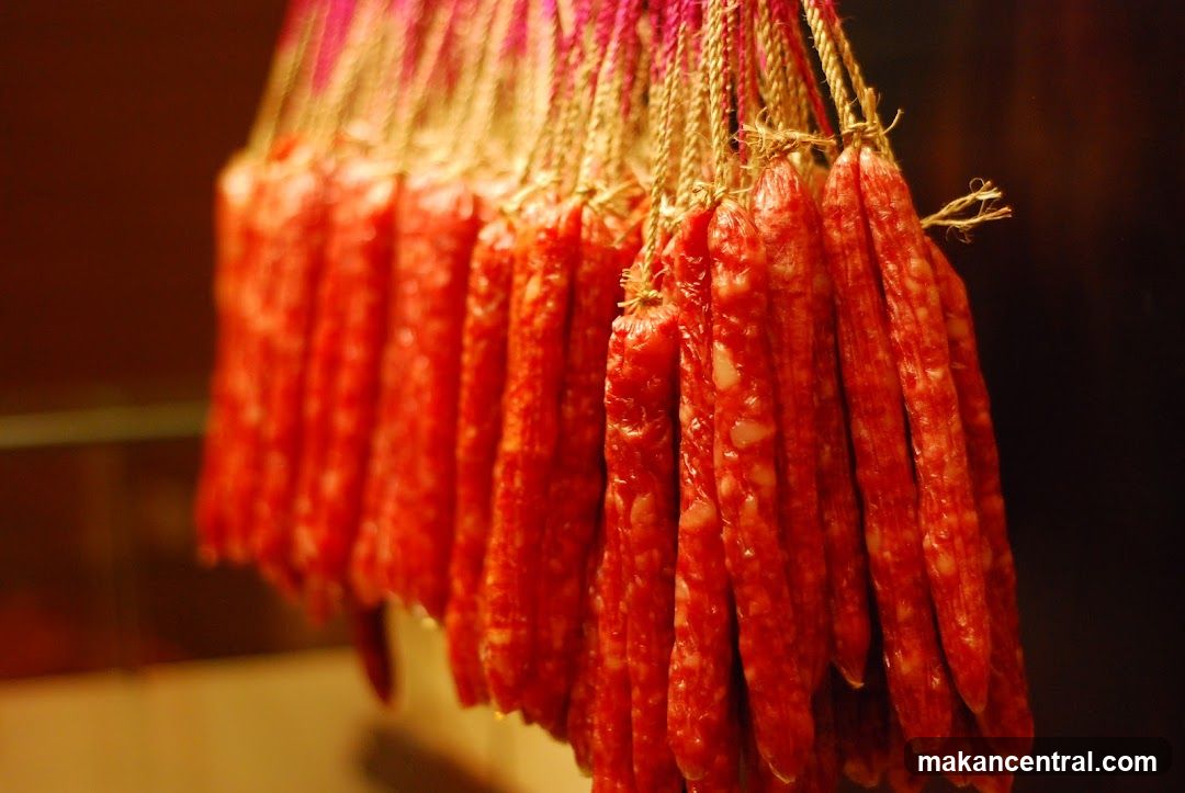 Sausages hanging