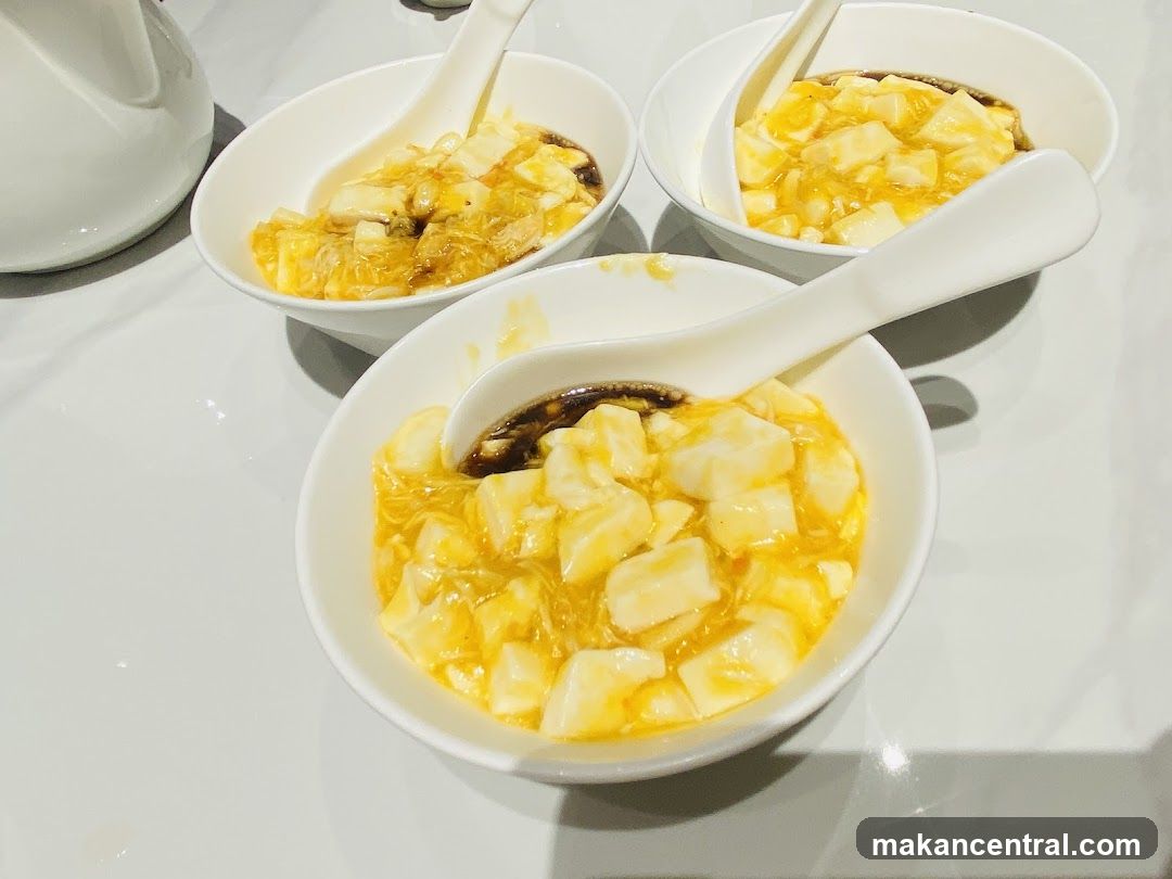 Three bowls of tofu dish