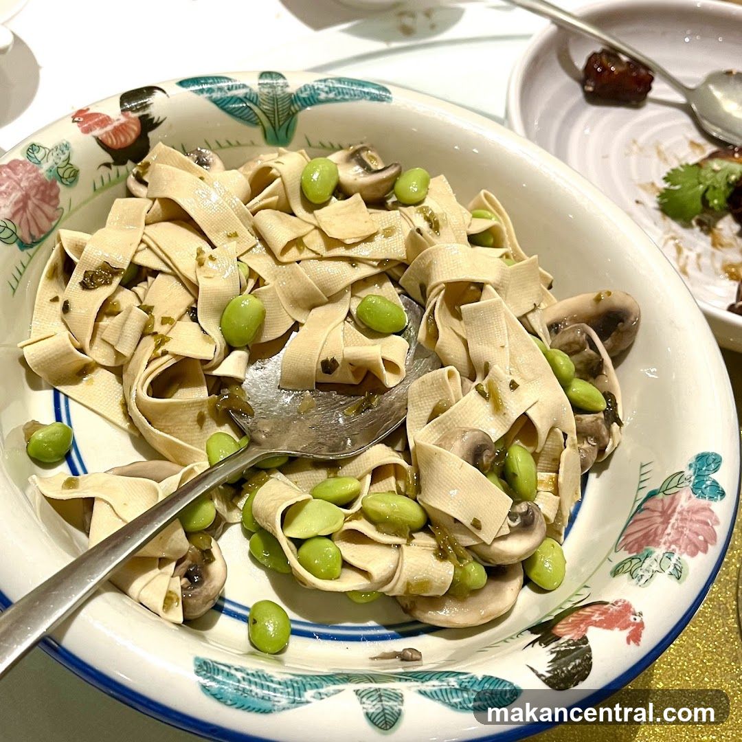 Tofu Skin Salad with Edamame and Mushrooms