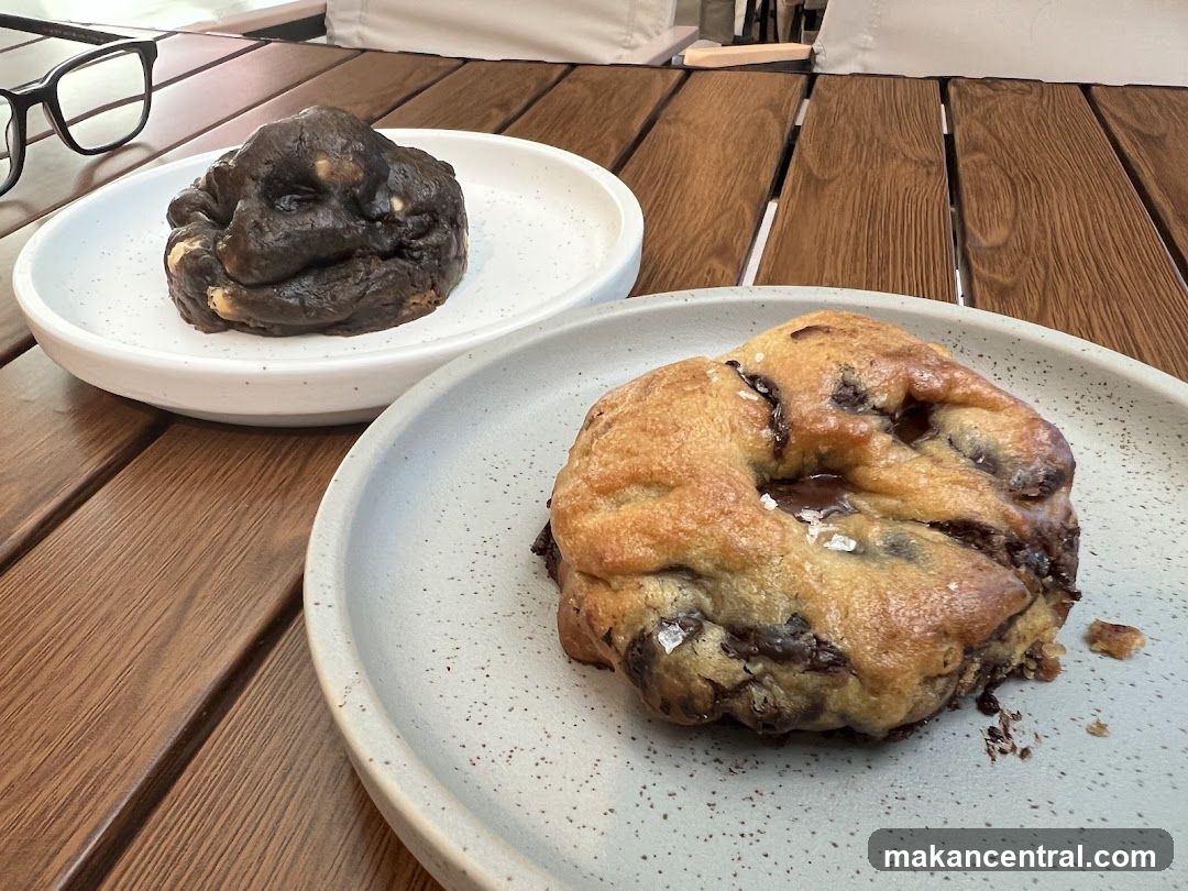 Two cookies on plates