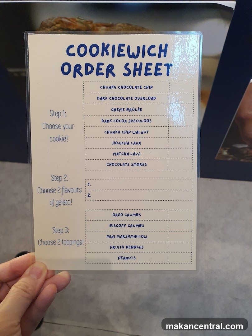 COOKIEWICH ORDER SHEET