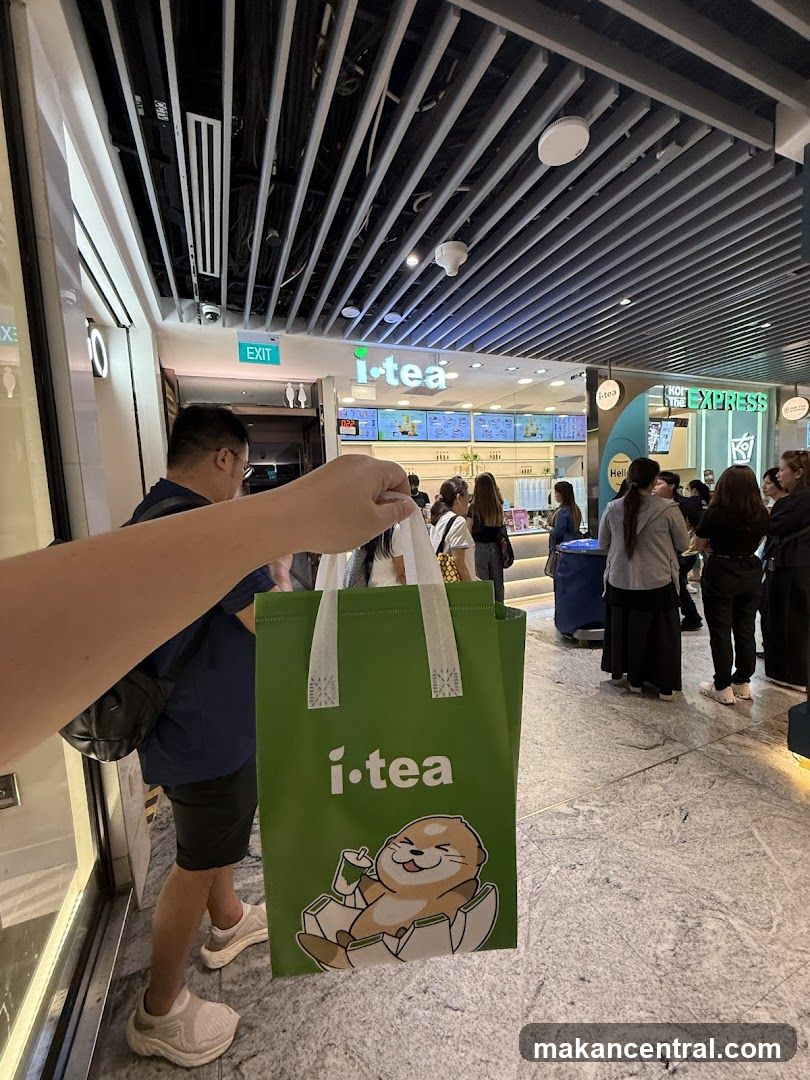 i.tea branded shopping bag