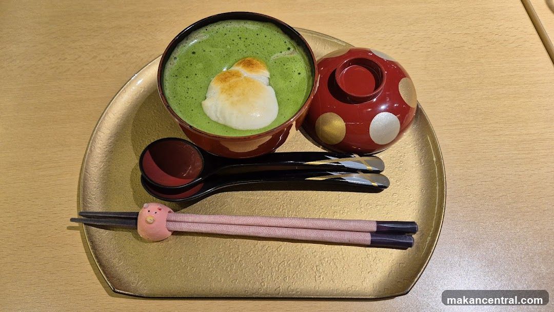 Matcha dessert with mochi