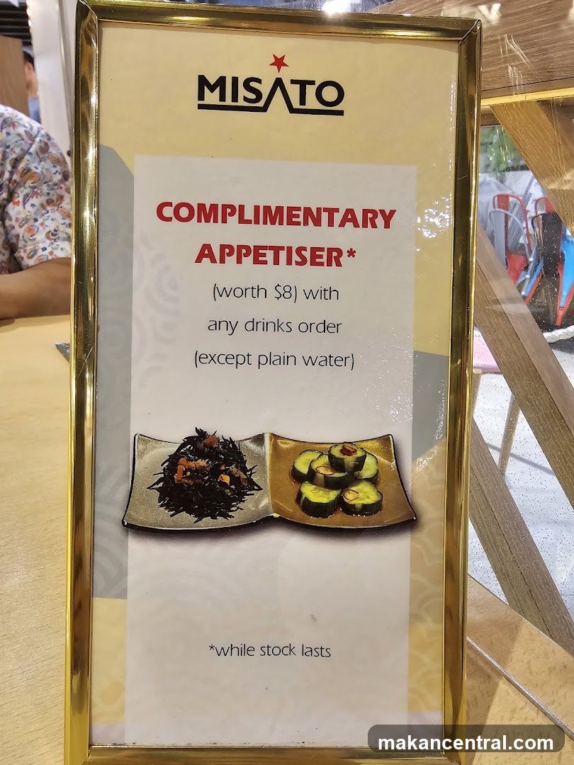 Complimentary Appetiser Offer