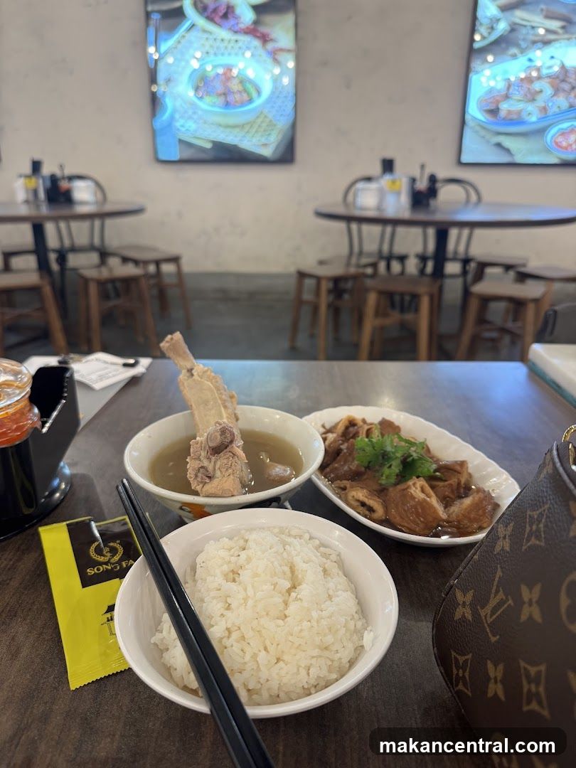 Restaurant Table Setting with Food