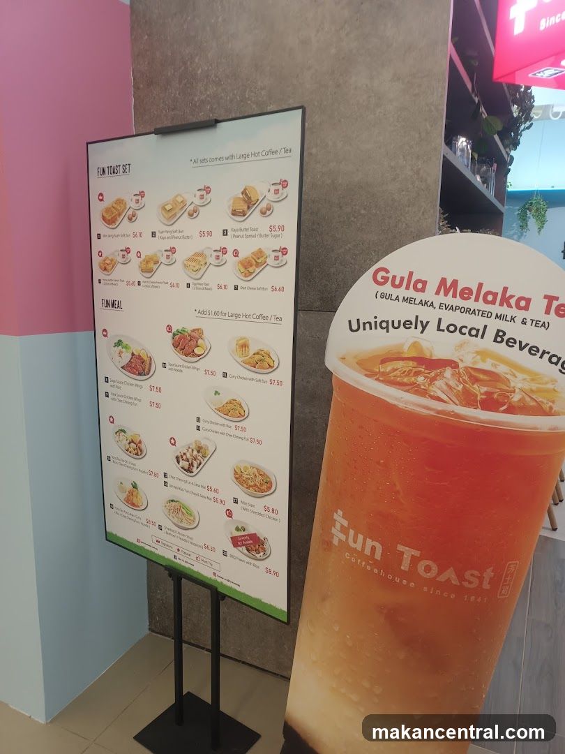 Fun Toast Menu and Gula Melaka Tea Advertisement