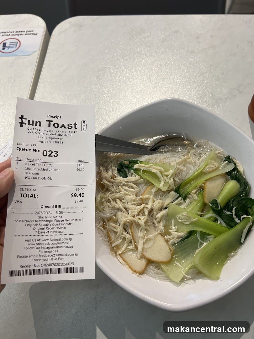 Fun Toast Receipt and Meal