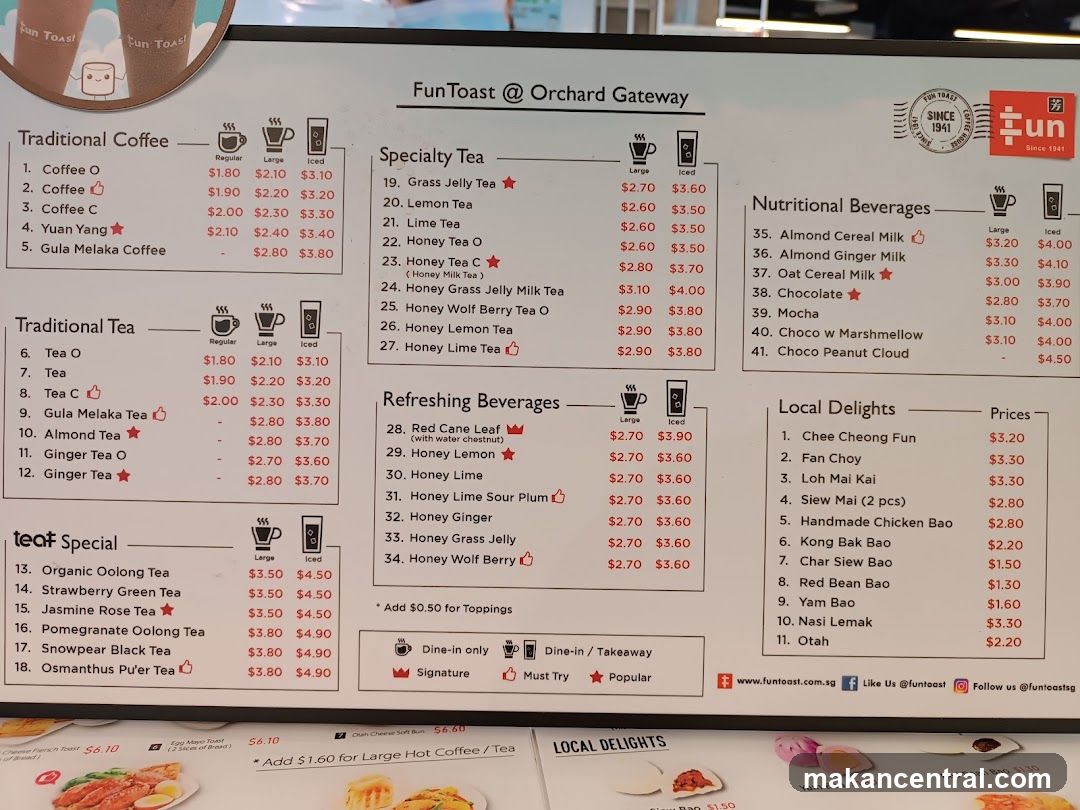 FunToast @ Orchard Gateway Menu