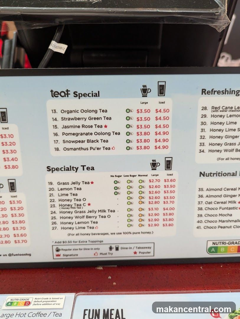 Tea Menu