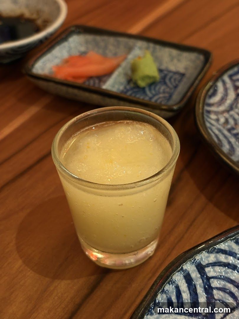 Frozen Drink with Sushi Accompaniments
