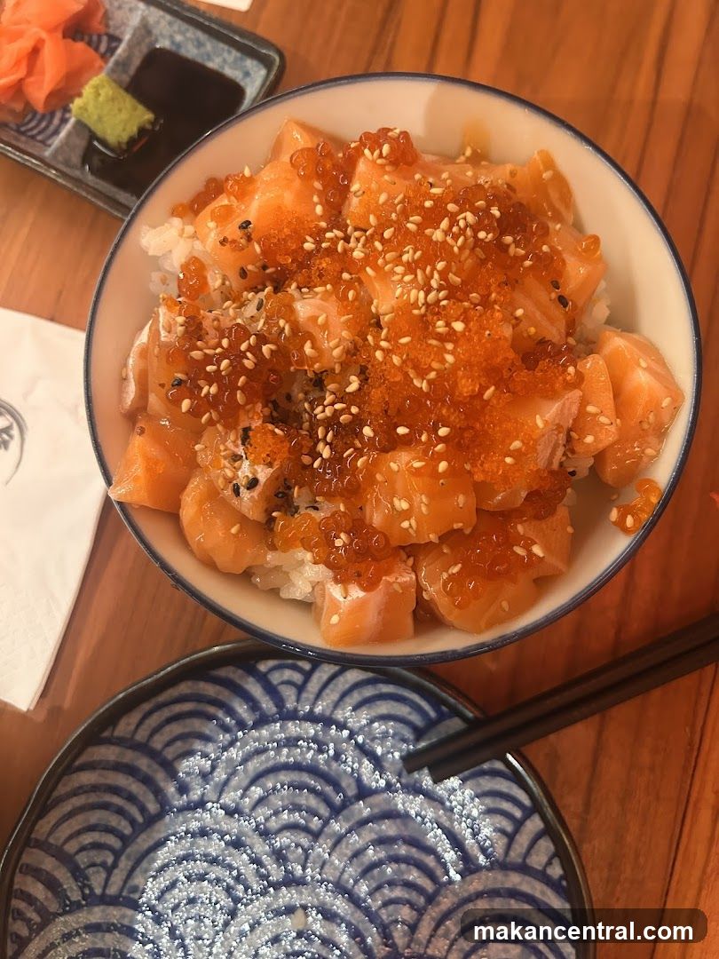 Salmon Donburi with Ikura