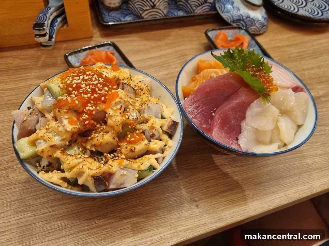 Two bowls of Japanese food