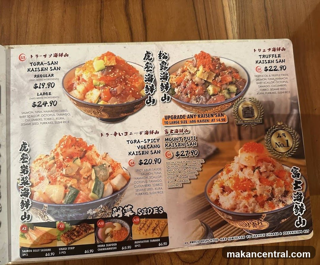 KAISEN SAN Menu
