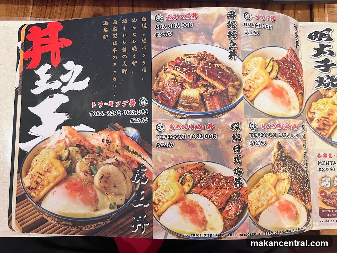 Donburi Menu