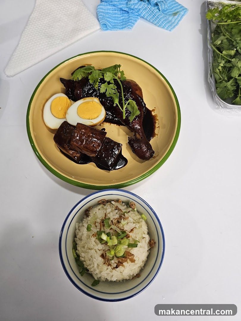 Braised Chicken and Pork Belly with Rice