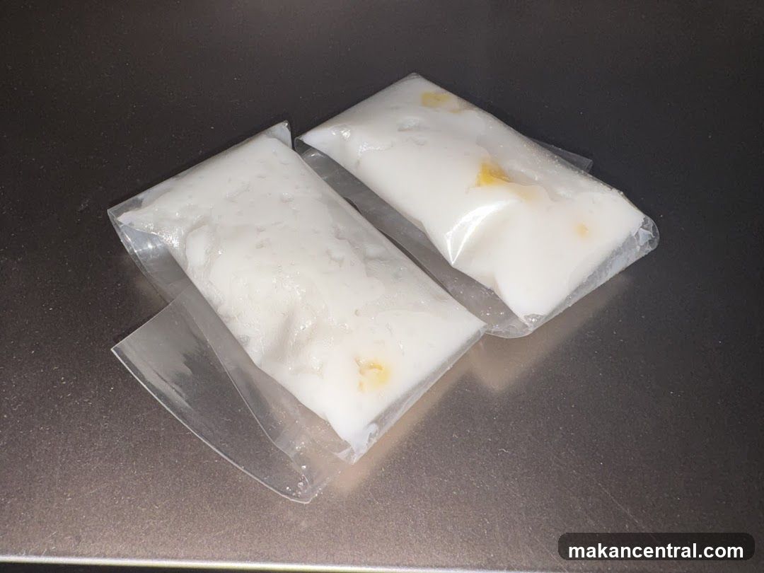 Two bags of frozen dessert