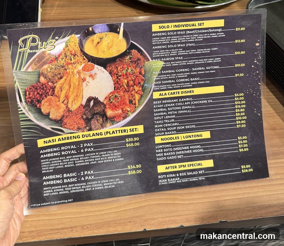Pub Restaurant Menu