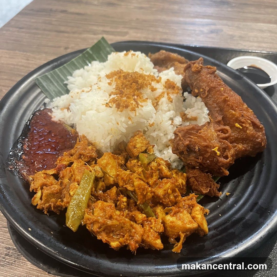Nasi Lemak with Fried Chicken