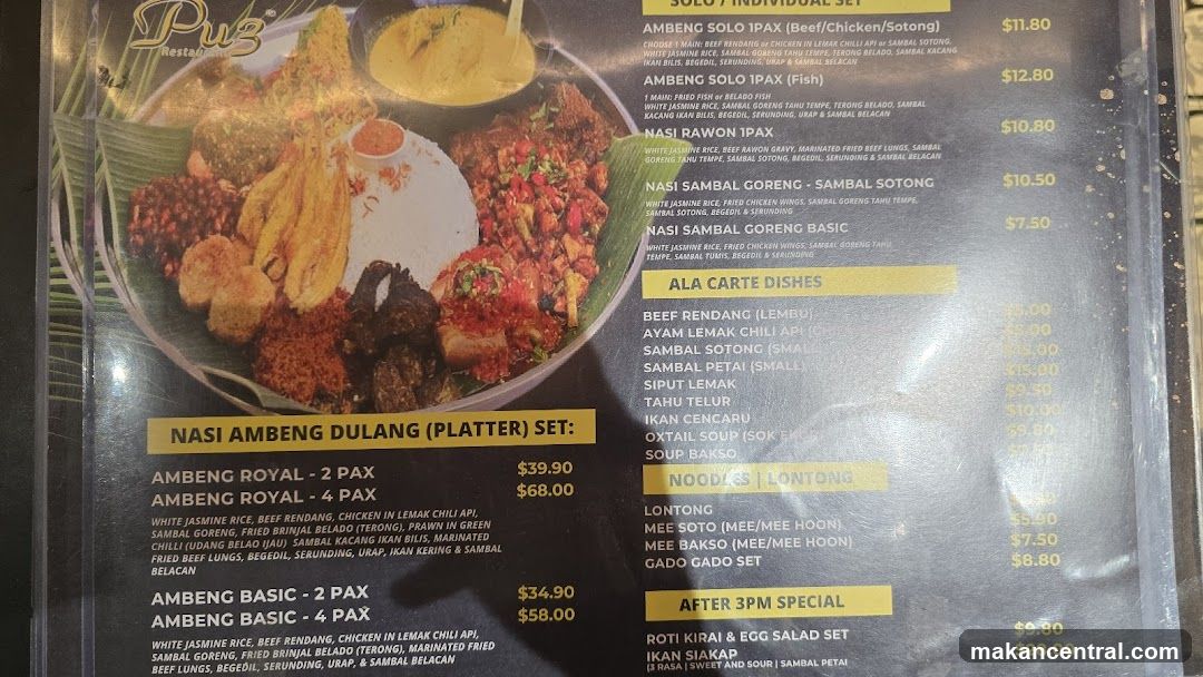 Pub Restaurant Menu