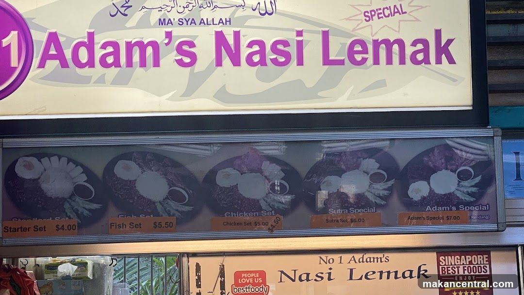 Adam's Nasi Lemak Menu