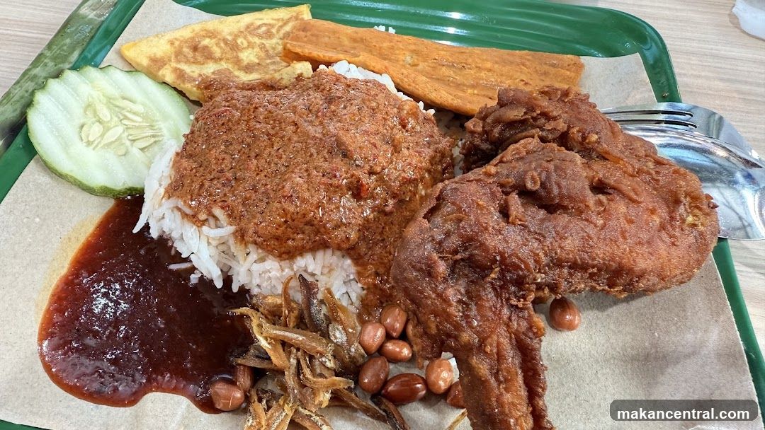 Nasi Lemak with Fried Chicken