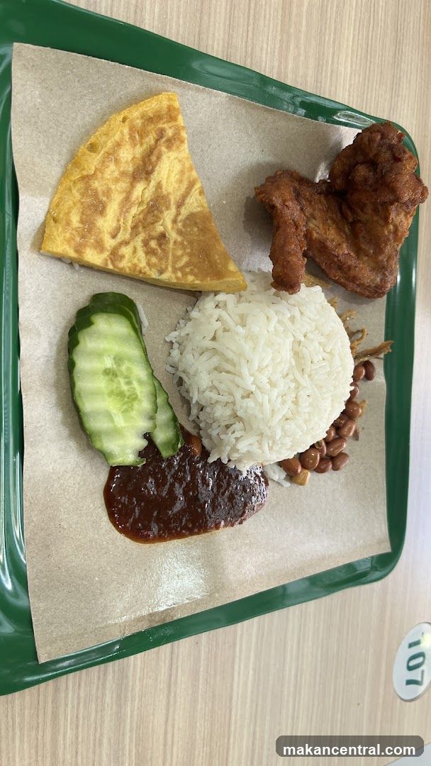 Nasi Lemak with Fried Chicken