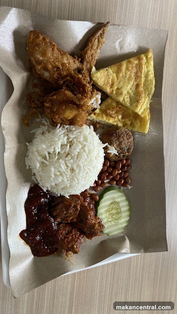 Nasi Lemak with Fried Chicken