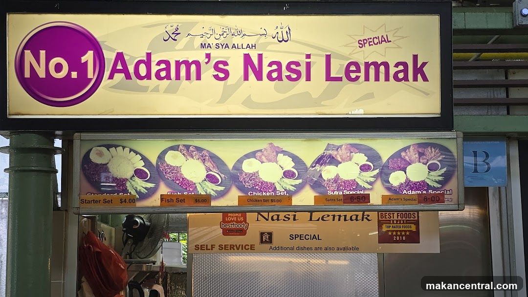 Adam's Nasi Lemak Menu