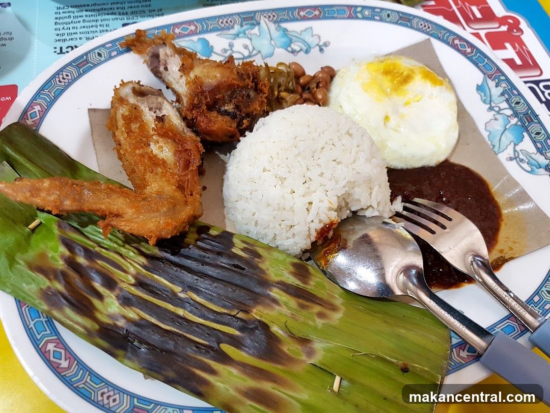 Nasi Lemak with Fried Chicken