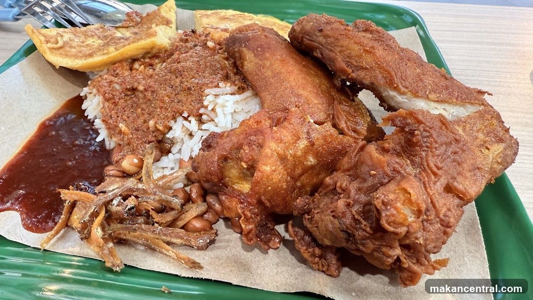 Nasi Lemak with Fried Chicken