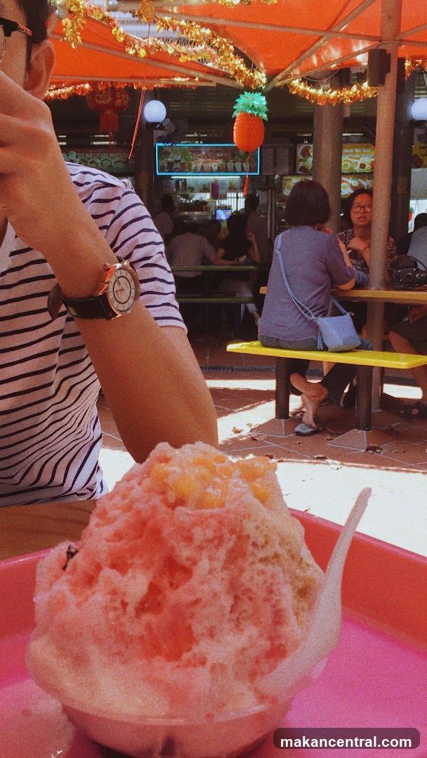 Shaved Ice Dessert at an Outdoor Food Stall