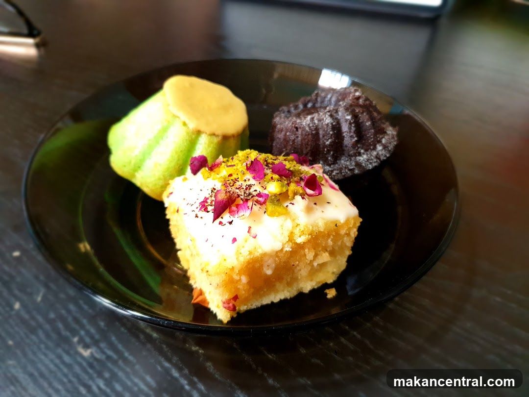 Three Small Cakes on a Plate