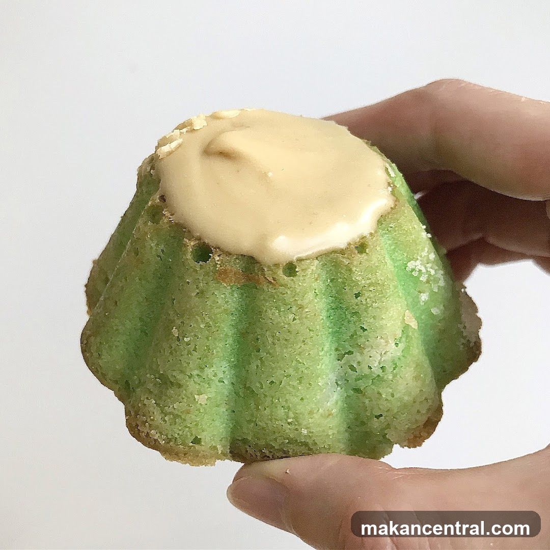 Green Cake with Topping