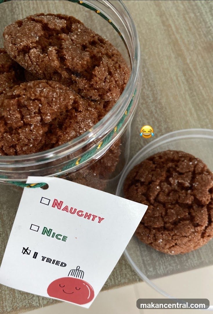 Chocolate cookies with a tag