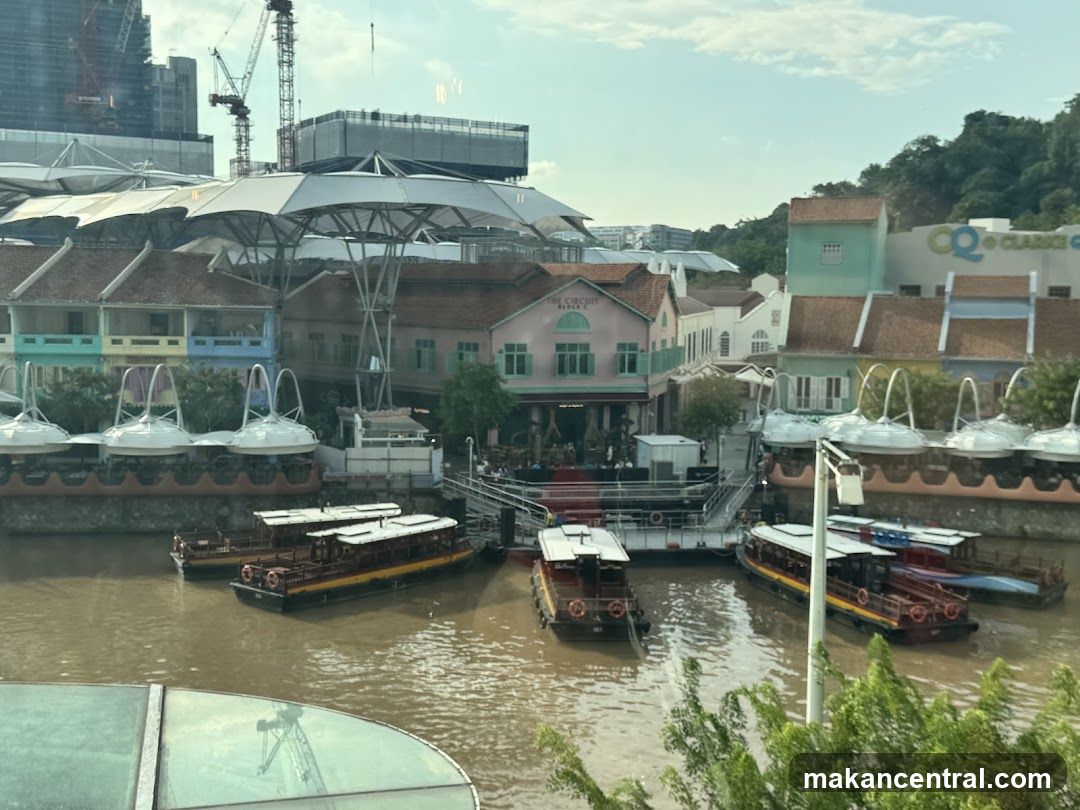 Riverfront Scene with Boats and Buildings