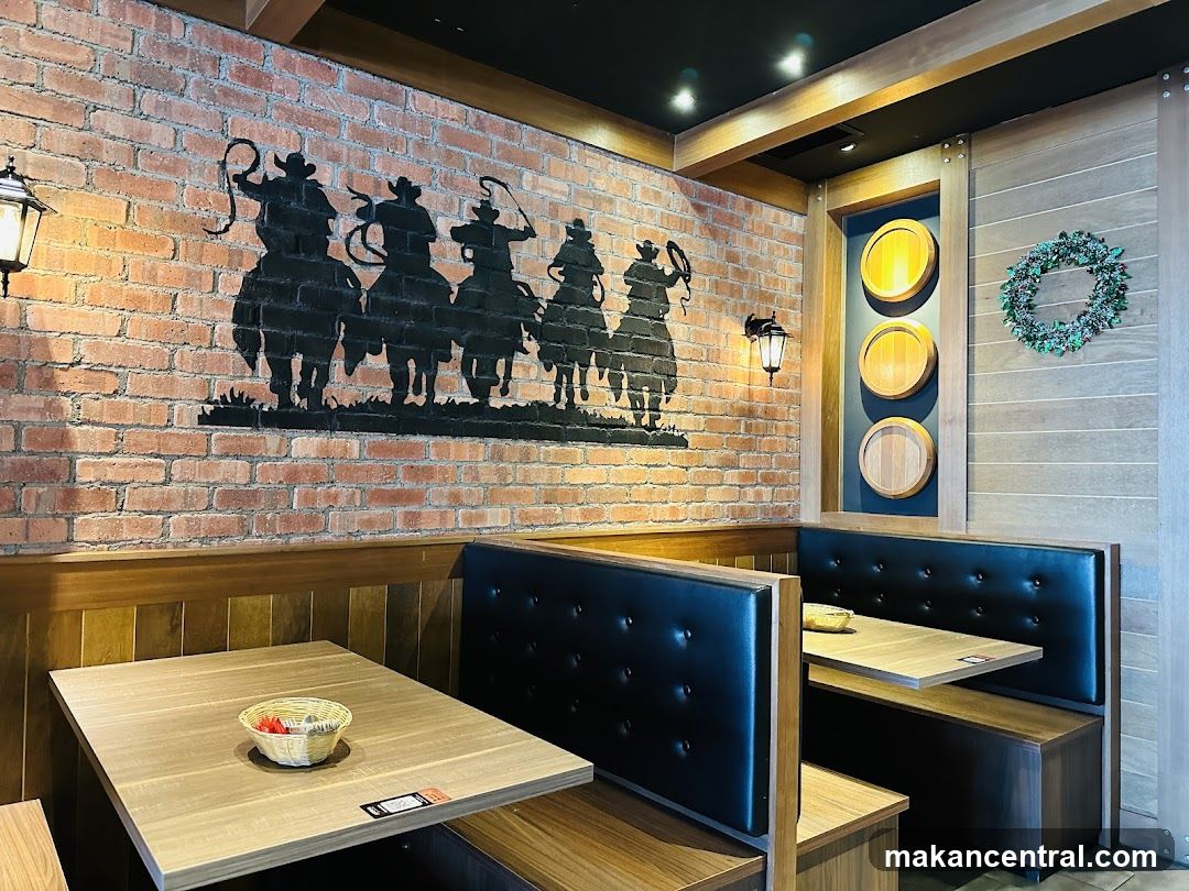 Restaurant Interior with Cowboy Mural