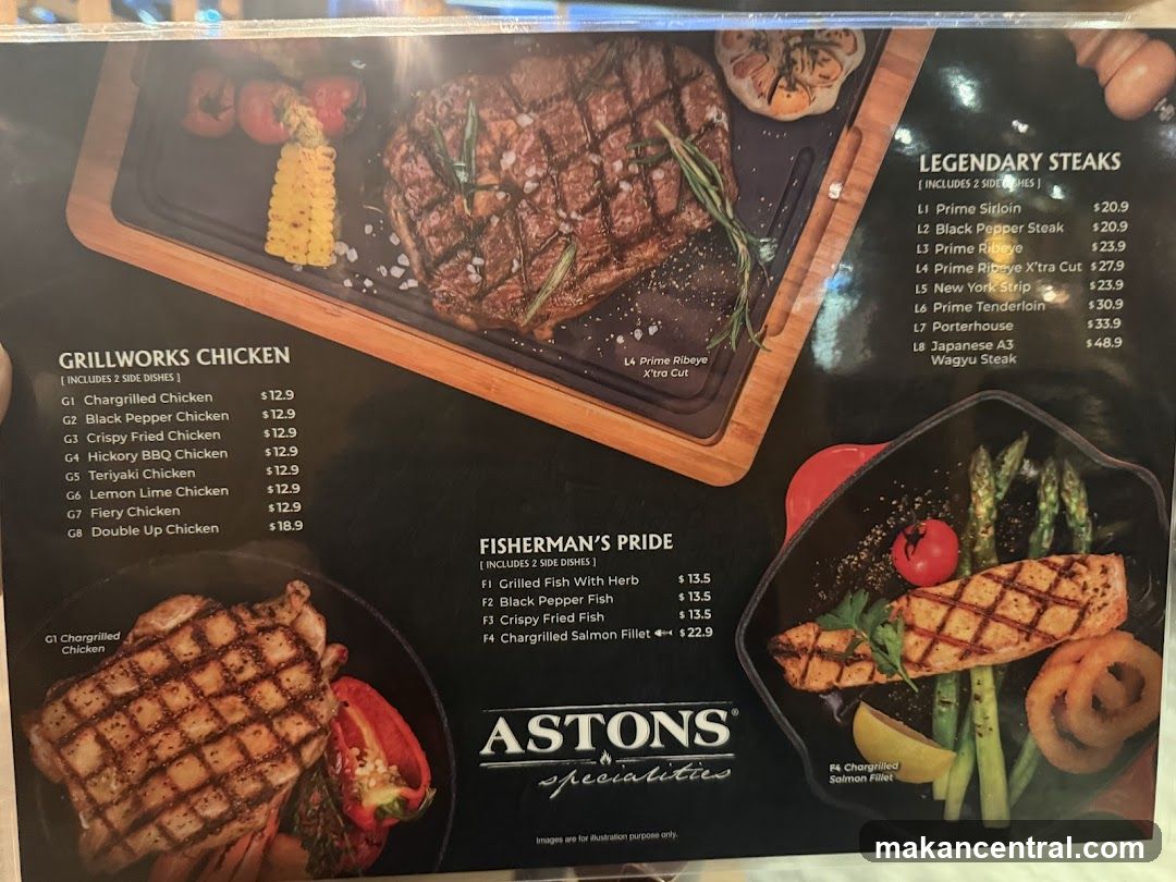 ASTONS Specialities Menu