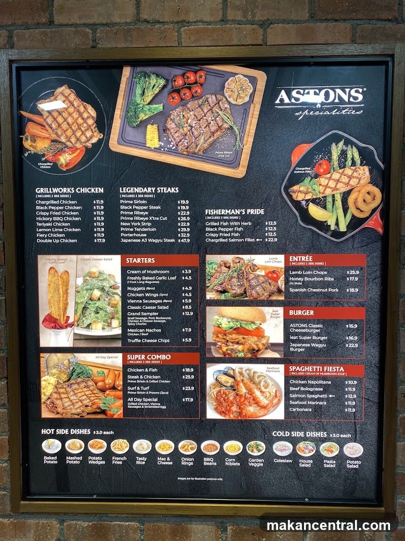 ASTONS Specialties Menu
