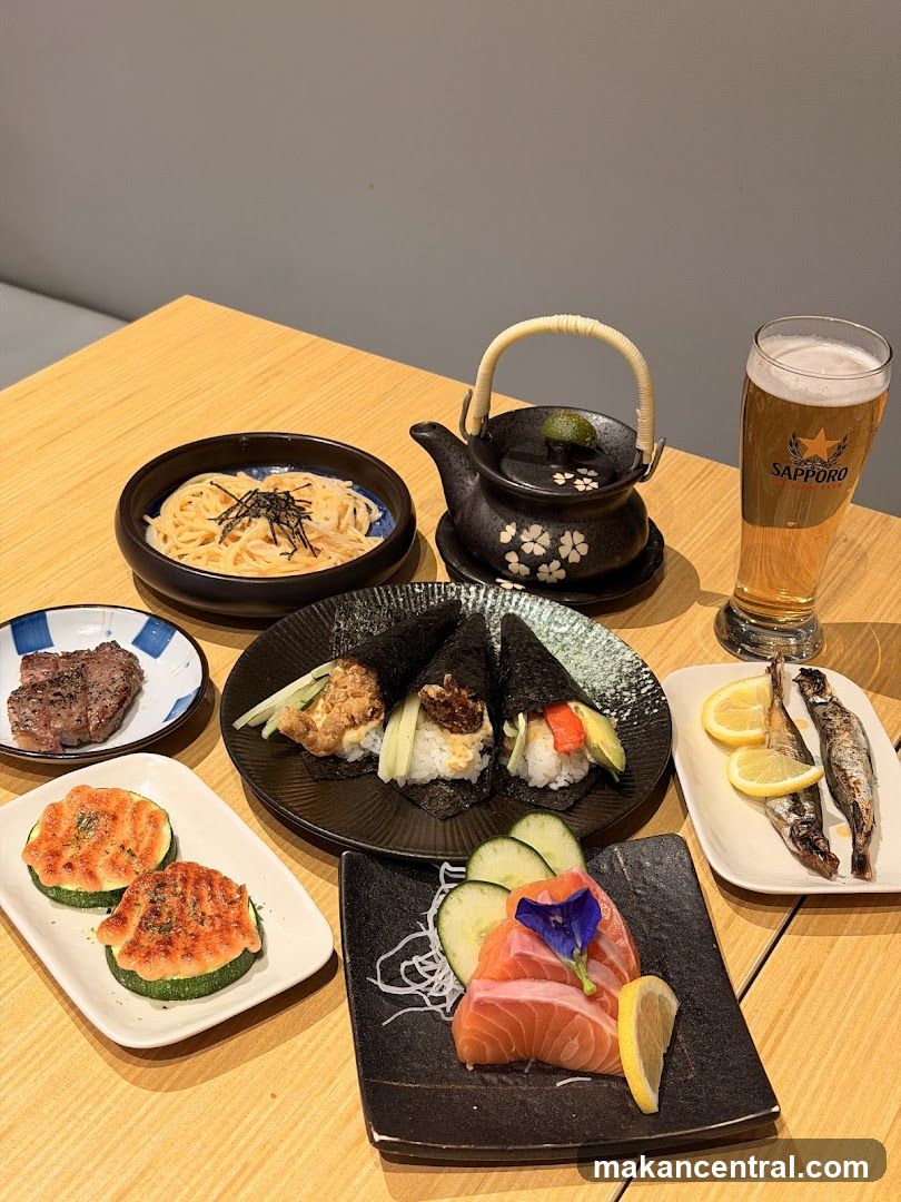 Japanese Meal with Beer