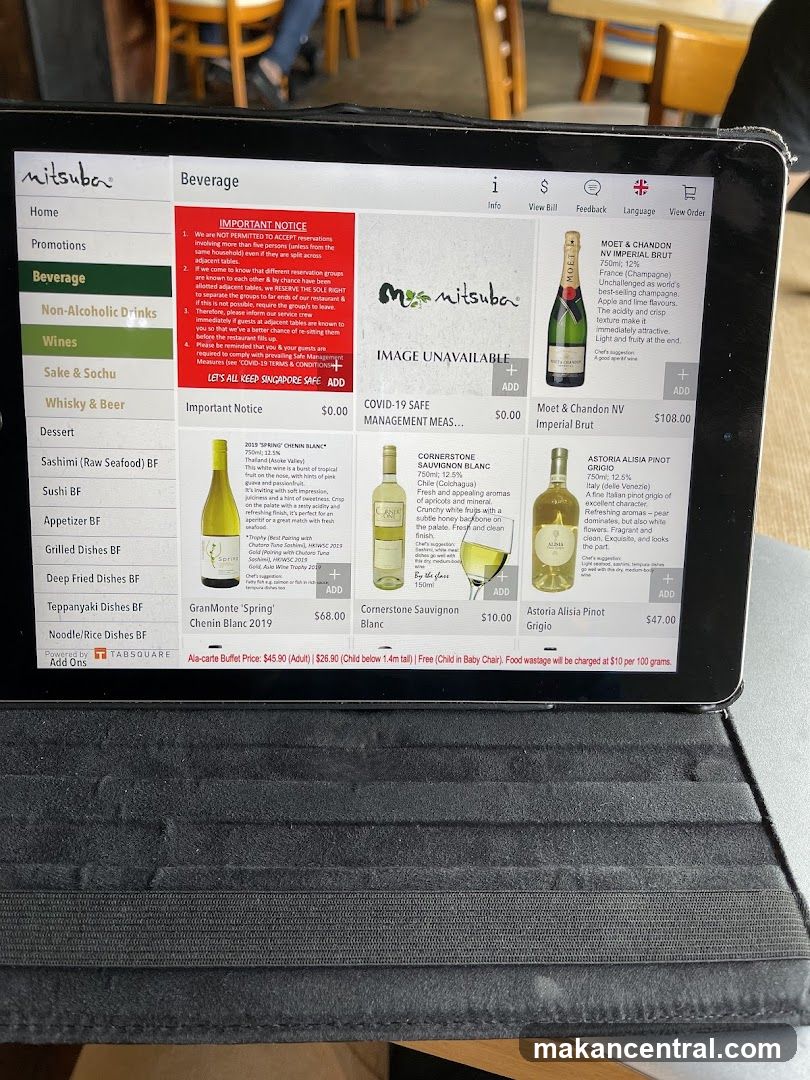 Mitsuba Beverage Menu