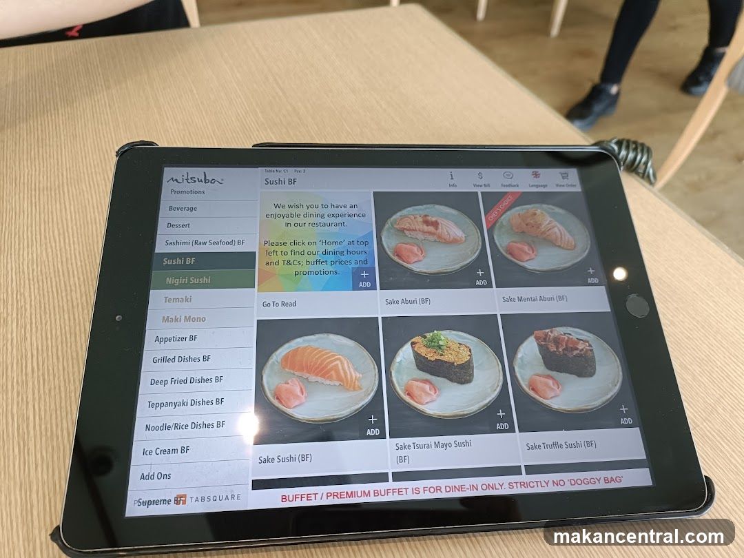 Mitsuba Sushi BF Menu