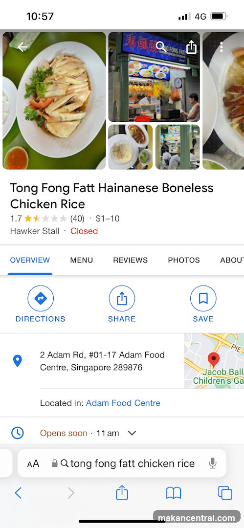 Tong Fong Fatt Hainanese Boneless Chicken Rice